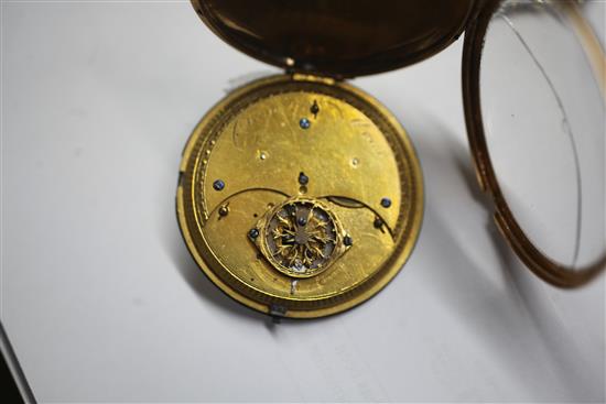 A 19th century continental gold keywind pocket watch, a.f.